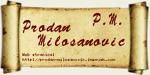 Prodan Milošanović vizit kartica